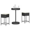 Image de vidaXL Ensemble de bar de jardin 3 pcs avec coussins noir poly rotin