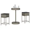 Image de vidaXL Ensemble de bar de jardin 3 pcs et coussins gris résine tressée