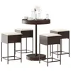 Image de vidaXL Ensemble de bar de jardin avec coussins 5 pcs marron poly rotin