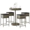 Image de vidaXL Ensemble de bar de jardin 5 pcs avec coussins gris poly rotin
