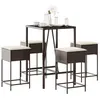 Image de vidaXL Ensemble de bar de jardin avec coussins 5 pcs marron poly rotin