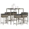 Image de vidaXL Ensemble de bar de jardin 7 pcs avec coussins gris poly rotin