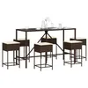 Image de vidaXL Ensemble de bar de jardin avec coussins 7 pcs marron poly rotin