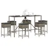 Image de vidaXL Ensemble de bar de jardin 7 pcs avec coussins gris poly rotin