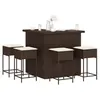 Image de vidaXL Ensemble de bar de jardin avec coussins 5 pcs marron poly rotin