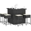 Image de vidaXL Ensemble de bar de jardin 5 pcs avec coussins noir poly rotin