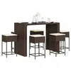 Image de vidaXL Ensemble de bar de jardin avec coussins 7 pcs marron poly rotin