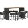 Image de vidaXL Ensemble de bar de jardin 9 pcs avec coussins noir poly rotin