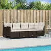 Image de vidaXL Salon de jardin avec coussins 5 pcs marron résine tressée3261522