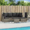 Image de Vidaxl Salon De Jardin 5 Pcs Avec Coussins Gris RÃ©sine TressÃ©e