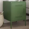 Image de vidaXL Table de chevet vert olive 36x39x50,5 cm acier