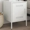 Image de vidaXL Table de chevet blanc 36x39x50,5 cm acier842920