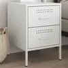 Image de vidaXL Table de chevet blanc 36x39x50,5 cm acier