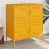 Image de vidaXL Buffet jaune moutarde 68x39x79 cm acier842955