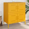 Image de vidaXL Vidaxl Buffet Jaune Moutarde 68x39x79 Cm Acier