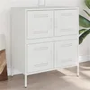 Image de vidaXL Buffet blanc 68x39x79 cm acier