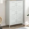 Image de vidaXL Buffet haut blanc 68x39x113 cm acier