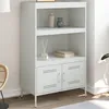 Image de vidaXL Buffet haut blanc 68x39x113 cm acier
