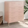 Image de vidaXL Buffet rose 68x39x89 cm acier