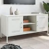 Image de vidaXL Meuble TV blanc 100,5x39x50,5 cm acier