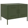 Image de vidaXL Table basse vert olive 68x50x50,5 cm acier843034