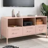 Image de vidaXL Meuble TV rose 100,5x39x50,5 cm acier843037