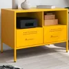 Image de vidaXL Meuble TV jaune moutarde 68x39x50,5 cm acier