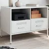 Image de vidaXL Meuble TV blanc 68x39x50,5 cm acier