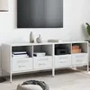 Image de vidaXL Meubles TV 2 pcs blanc 68x39x50,5 cm acier