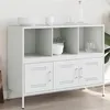 Image de vidaXL Buffet blanc 100,5x39x79 cm acier843095