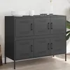 Image de vidaXL Buffet noir 100,5x39x79 cm acier