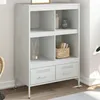 Image de vidaXL Buffet haut blanc 68x39x101,5 cm acier laminé à froid
