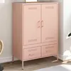 Image de vidaXL Buffet haut rose 68x39x101,5 cm acier843109