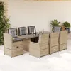 Image de Vidaxl Ensemble Ã Manger De Jardin Et Coussins 9 Pcs Beige Poly Rotin