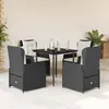 Image de Vidaxl Ensemble Ã Manger De Jardin Coussins 5pcs Noir RÃ©sine TressÃ©e
