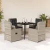 Image de Vidaxl Ensemble Ã Manger De Jardin Et Coussins 5 Pcs Gris Clair Rotin