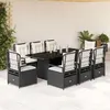 Image de vidaXL Ensemble à manger de jardin 9pcs coussins noir résine tressée
