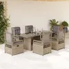 Image de Vidaxl Ensemble Ã Manger De Jardin Et Coussins 7 Pcs Beige Poly Rotin
