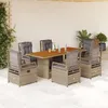 Image de Vidaxl Ensemble Ã Manger De Jardin Et Coussins 7 Pcs Beige Poly Rotin