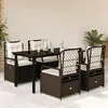 Image de Vidaxl Ensemble Ã Manger De Jardin 5 Pcs Et Coussins Marron Poly Rotin