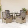 Image de Vidaxl Ensemble Ã Manger De Jardin Avec Coussins 5pcs Beige Poly Rotin