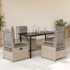 Image de Vidaxl Ensemble Ã Manger De Jardin Avec Coussins 5pcs Beige Poly Rotin
