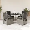 Image de Vidaxl Ensemble Ã Manger De Jardin Et Coussins 5 Pcs Gris Clair Rotin
