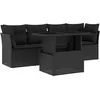 Image de vidaXL Vidaxl Salon De Jardin 5 Pcs Avec Coussins Noir Résine Tressée