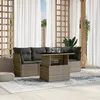 Image de Vidaxl Salon De Jardin 5 Pcs Avec Coussins Gris RÃ©sine TressÃ©e