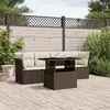 Image de vidaXL Salon de jardin avec coussins 5 pcs marron résine tressée3266353