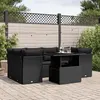 Image de vidaXL Salon de jardin 7 pcs avec coussins noir résine tressée3266375