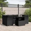 Image de Vidaxl Salon De Jardin 7 Pcs Avec Coussins Noir RÃ©sine TressÃ©e