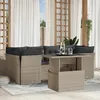 Image de Vidaxl Salon De Jardin Avec Coussins 7 Pcs Gris Clair RÃ©sine TressÃ©e