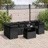 Image de Vidaxl Salon De Jardin 8 Pcs Avec Coussins Noir RÃ©sine TressÃ©e